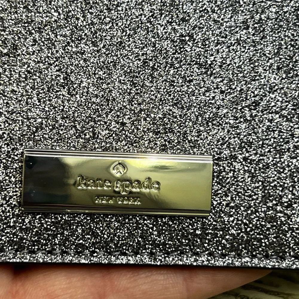 ♠️Kate Spade♠️ LIKE NEW!! Glittery Silver Card Holder